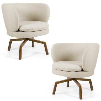 02 Poltronas Melissa Ka Castanho C107 Linho Bege