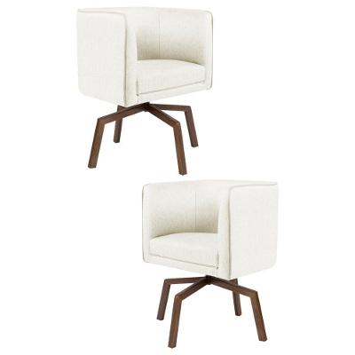 2 Poltronas Ka Madeira Betina B309 Veludo Bege