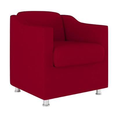 Cadeira Poltrona Decorativa Tilla Consultório Recepção Suede Cor:Vermelho
