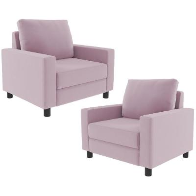 Kit 02 Poltronas Malta L02 Suede Rosê