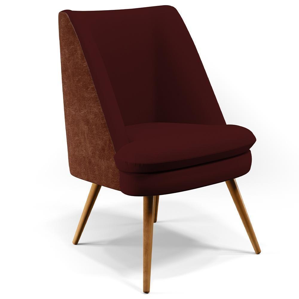 Kit 02 Poltronas Pérsia Veludo Corano Marrom B-38 - 6