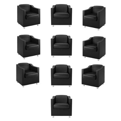 Kit 10 Poltronas Tilla Para Salão Recepção ? Preta