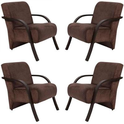 Kit 4 Poltronas Decorativas 1 Lugar Santa Rita Marrom