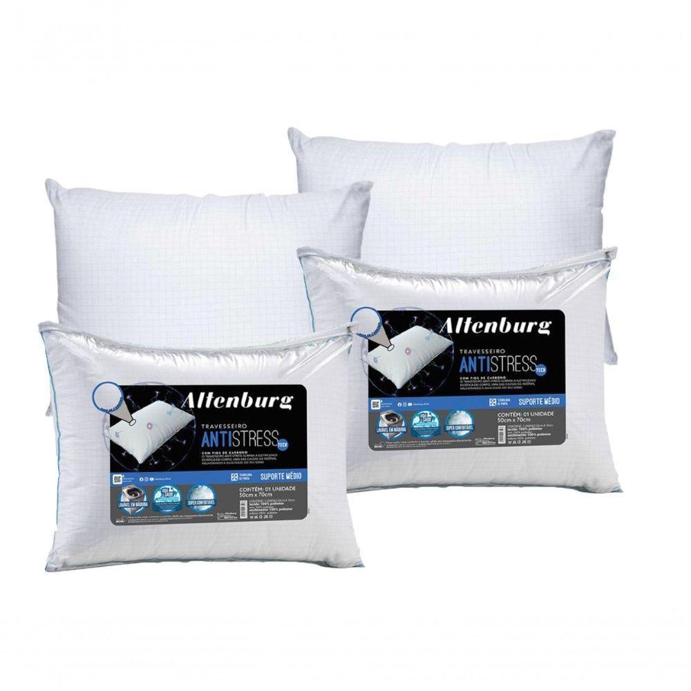 Kit 2 Travesseiros Tech Suporte Médio Branco 50x70cm - 4