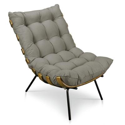 Poltrona Costela Suede Marrom Rato D´rossi