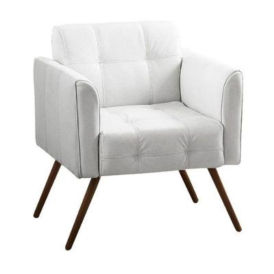 Poltrona Decorativa Bia Couro Branco