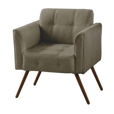 Poltrona Decorativa Bia Couro Fendi