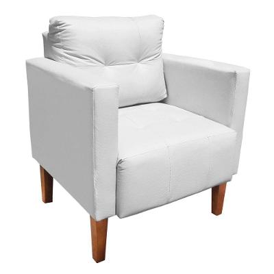 Poltrona Decorativa Lívia Corino Pés Chanfrado Drossi Branco