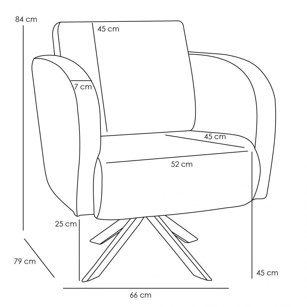 Poltrona Decorativa Sala De Estar Dama Base Giratória - 1