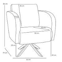 Poltrona Decorativa Sala De Estar Dama Base Giratória - 3