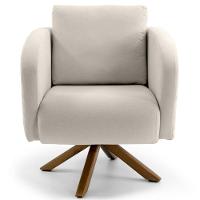 Poltrona Decorativa Sala De Estar Dama Base Giratória - 4