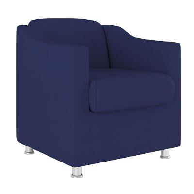 Poltrona Decorativa Tilla Reforçada Sala ? Balaqui Decor Cor:Azul Marinho