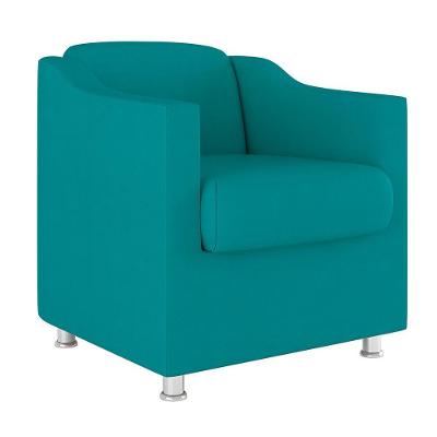 Poltrona Decorativa Tilla Consultório Recepção Sala Suede Cor:azul Turquesa