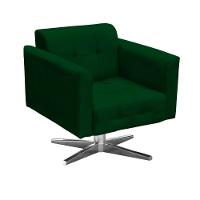 Poltrona Giratória Elisa Suede Base Estrela Cromado Verde - 6