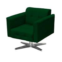Poltrona Giratória Elisa Suede Base Estrela Cromado Verde - 5
