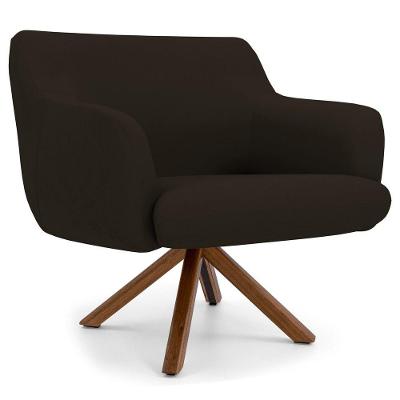 Poltrona Giratória Base Giromad Madeira Jade Corano Marrom