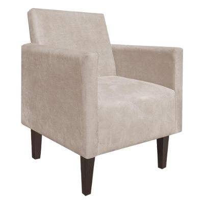 Poltrona Jade Suede Bege Pés Chanfrado D´rossi