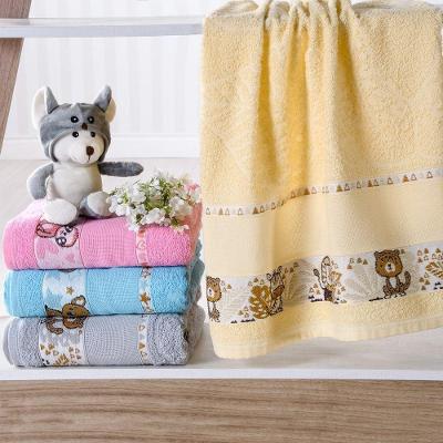 Toalha De Rosto Infantil Com Barra Ponto Cruz 45X55