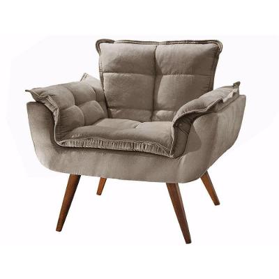 Poltrona Pérola Suede Tecido Cappuccino