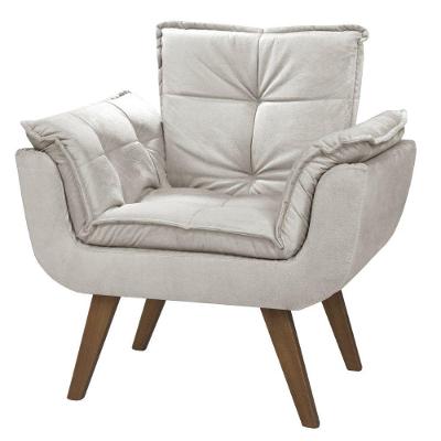 Poltrona Orion 1 Lugar Base Palito Tecido Bege