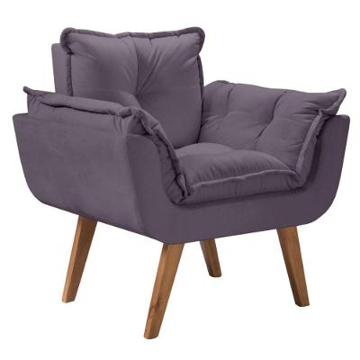 Poltrona Opalla Base Palito Cor:cinza