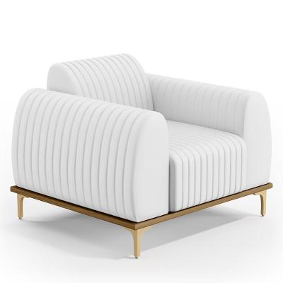 Poltrona Pés Metalizado D'Ouro Molino D02 Corano Branco C-12