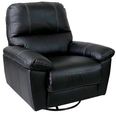 Poltrona Reclinável Giratória Glider Couro Preto