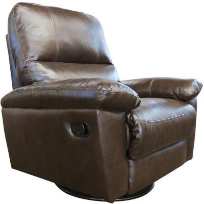 Poltrona Reclinável Giratória Glider Couro Marrom