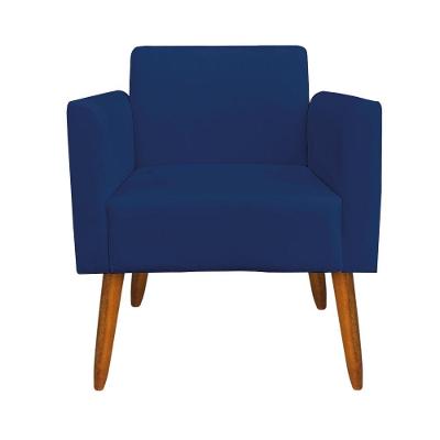 01 Namoradeira E 01 Poltrona Marisa Suede Azul Marinho