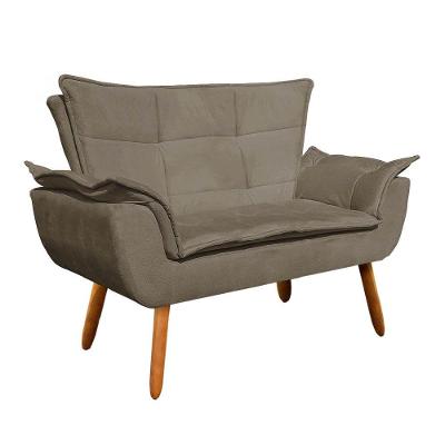 Kit 01 Namoradeira E 02 Poltronas Opala Suede Marrom Rato