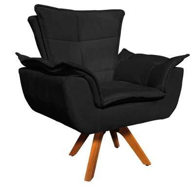 Kit 01 Namoradeira E 02 Poltronas Opala Suede Preto