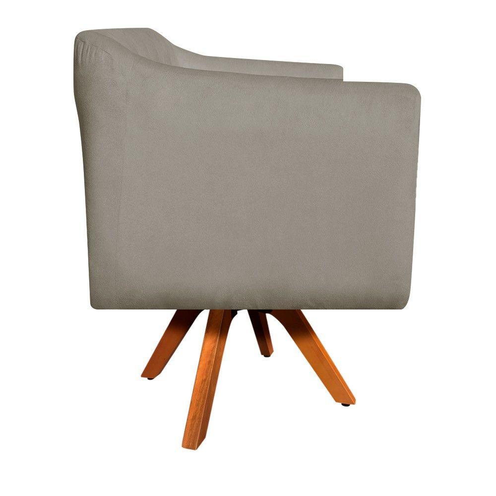 Kit 01 Poltrona E 01 Puff Julia Suede Marrom Rato - 4