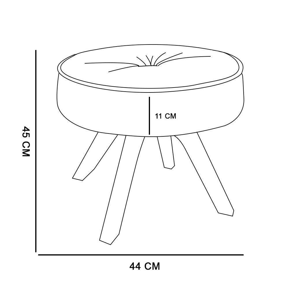 Kit 01 Poltrona E 01 Puff Julia Suede Marrom Rato - 7