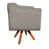 Kit 01 Poltrona E 01 Puff Julia Suede Marrom Rato