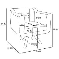 Kit 01 Poltrona E 01 Puff Julia Suede Marrom Rato - 5