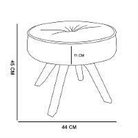 Kit 01 Poltrona E 01 Puff Julia Suede Marrom Rato - 7