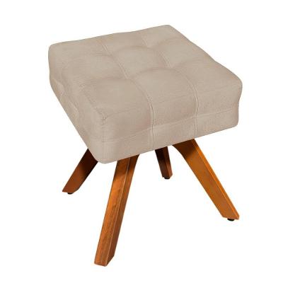 Kit 01 Poltrona E 01 Puff Elisa Suede Bege