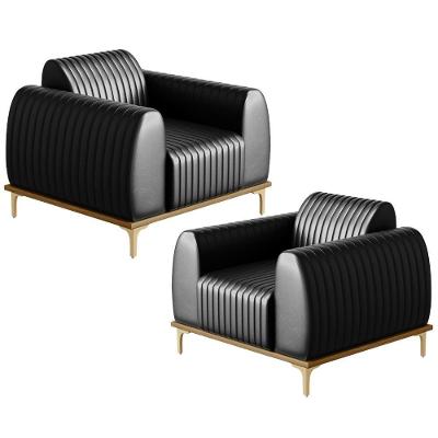 Kit 02 Poltronas E Pés D'Ouro Molino D02 Corano Preto B-159