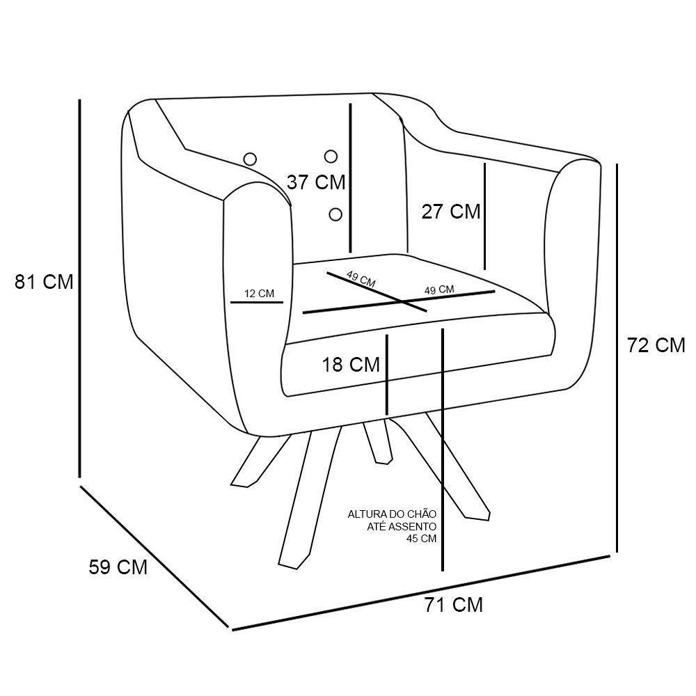 Kit 01 Poltrona E 01 Puff Julia Suede Marrom - 4