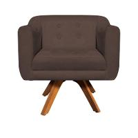 Kit 01 Poltrona E 01 Puff Julia Suede Marrom - 2