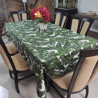 Toalha De Mesa Térmica Impermeável 1,50M X 1,50M Quadrada 4 Cadeiras - Floral Verde