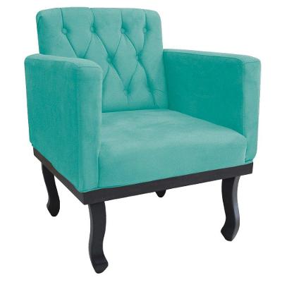 Kit 2 Poltronas Classic Pés Luís Xv Suede Tiffany Adj Decor