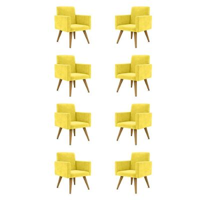 Kit 8 Cadeiras Poltronas Escritório Recepção amarelo