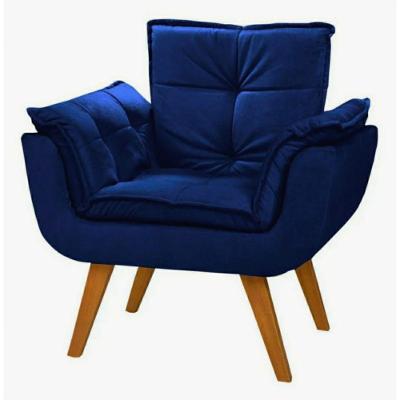 Poltrona Decorativa Opala Suede Composê Azul Marinho