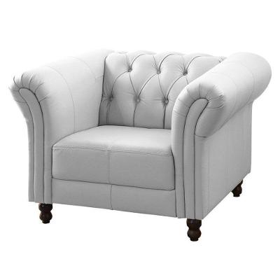 Poltrona Decorativa Bérgamo Couro Branco
