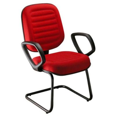 Poltrona Diretor Com Braços Blenda Base Fixa Em S Vermelho