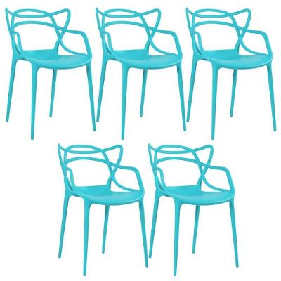 Kit - 5 X Cadeiras Masters Allegra - Azul Tiffany