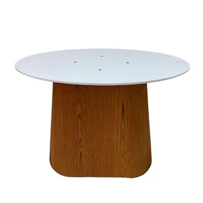 Base Mesa De Jantar Cone Oval Laminada Tampos De 198X122cm Até 260X140cm Marrom