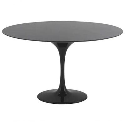 Mesa De Jantar Redonda 120 Cm + Vidro Temperado Preto