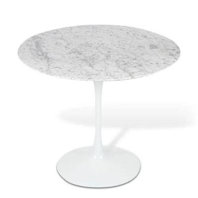 Mesa de Jantar Tulipa Saarinen Redonda 120cm Mármore Carrara 